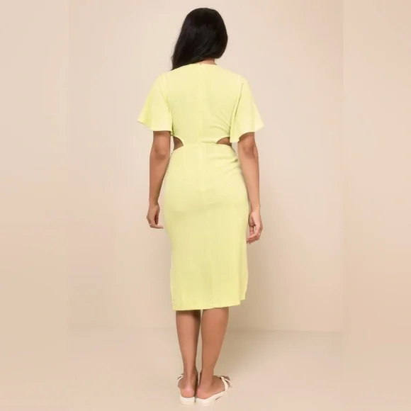 Lulus | Linen Cutout Dress | Size M - Picture 5 of 13